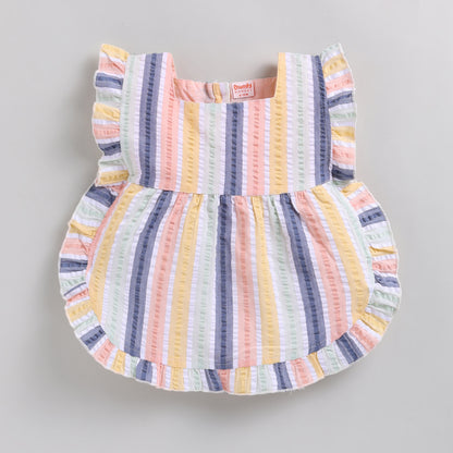 Striped Seersucker Co-ord Set with Ruffles