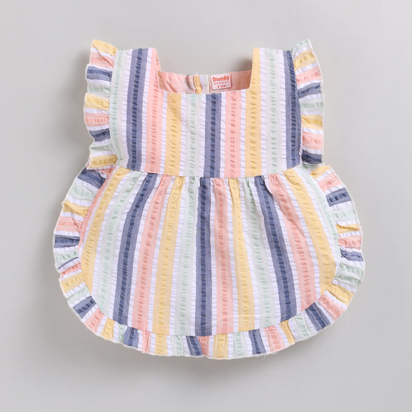 Striped Seersucker Co-ord Set with Ruffles