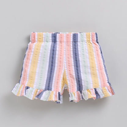 Striped Seersucker Co-ord Set with Ruffles