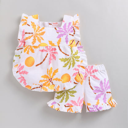 Girls Tropical Print Soft Summer Co-ord