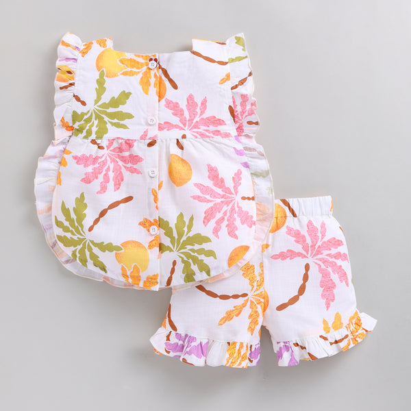 Girls Tropical Print Soft Summer Co-ord