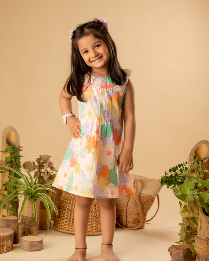 Floral Print Multicolour Summer Frock