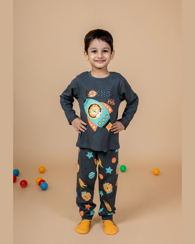 Space Rocket Print Nightsuit