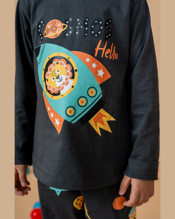 Space Rocket Print Nightsuit