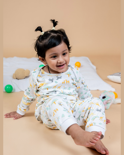 Animal theme Full Sleeves Baby Nightsuit