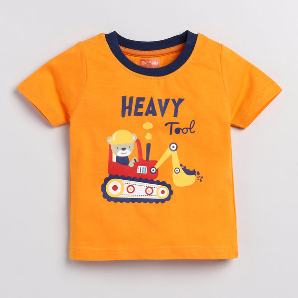Tractor Print Half -Sleeves T-shirt & Pyajama Set