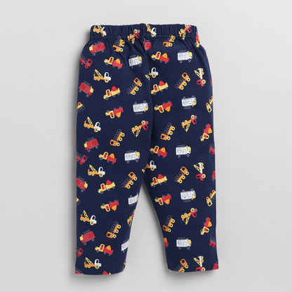 Tractor Print Half -Sleeves T-shirt & Pyajama Set