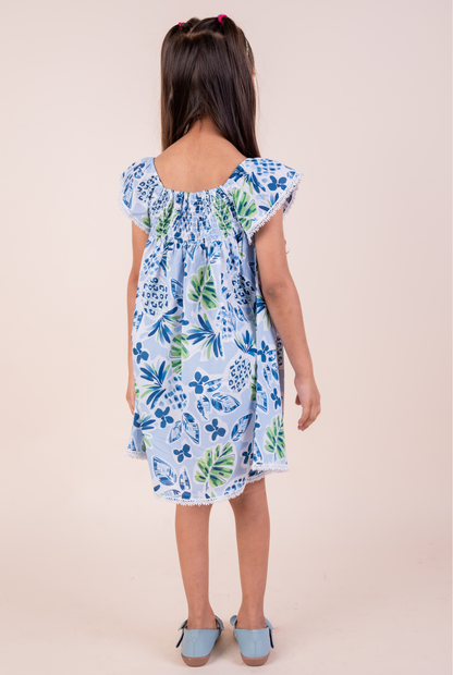 Abstract Pineapple print frock with matching Hairband
