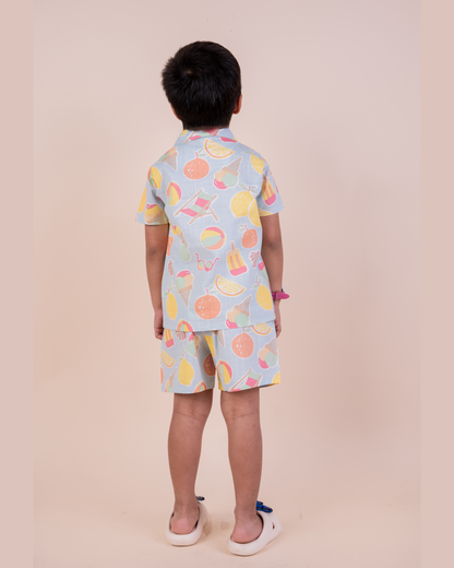 Summer Favourite Top with Shorts Set - Blue