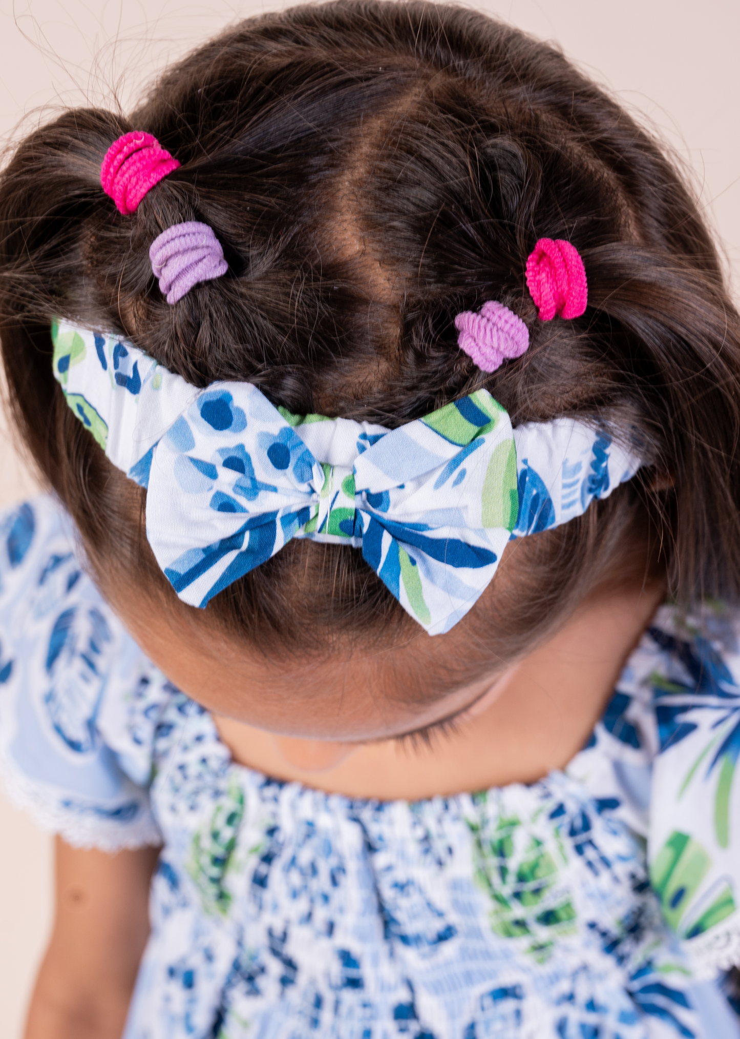 Abstract Pineapple print frock with matching Hairband
