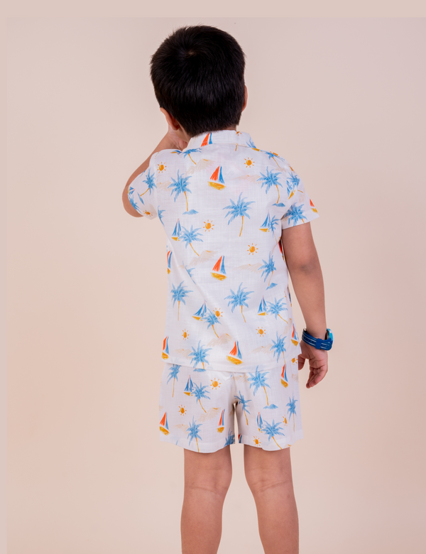 Nautical Print Top with Shorts