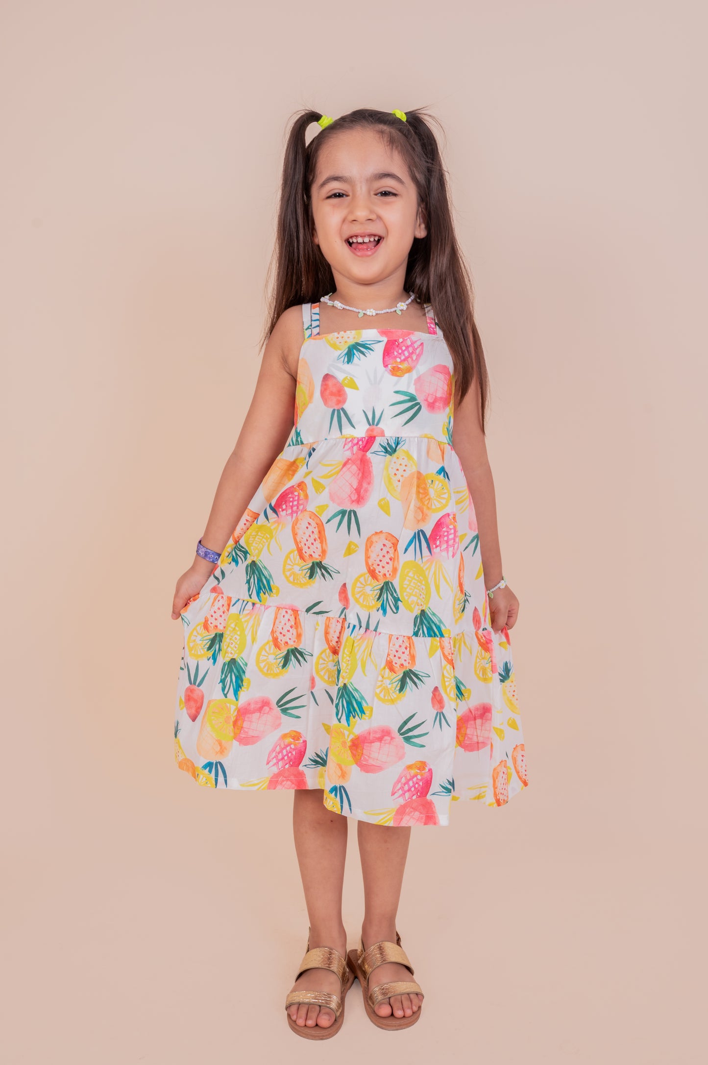 Girls Pineapple Print Frock