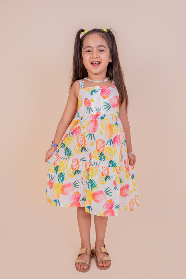 Girls Pineapple Print Frock