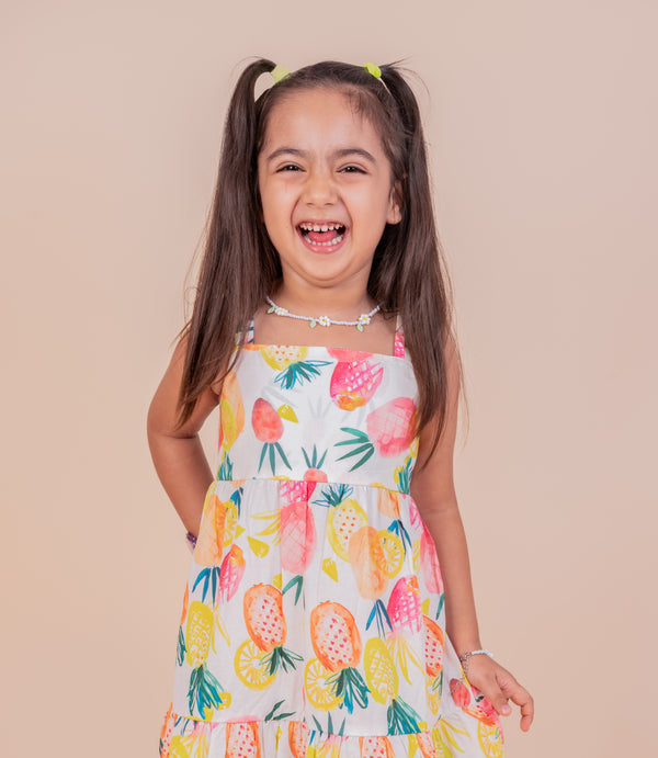 Girls Pineapple Print Frock