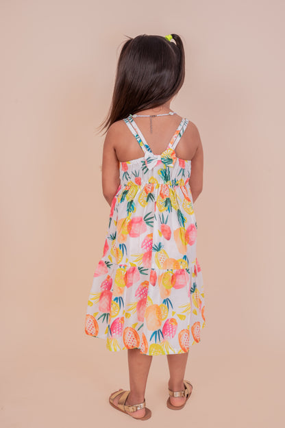 Girls Pineapple Print Frock