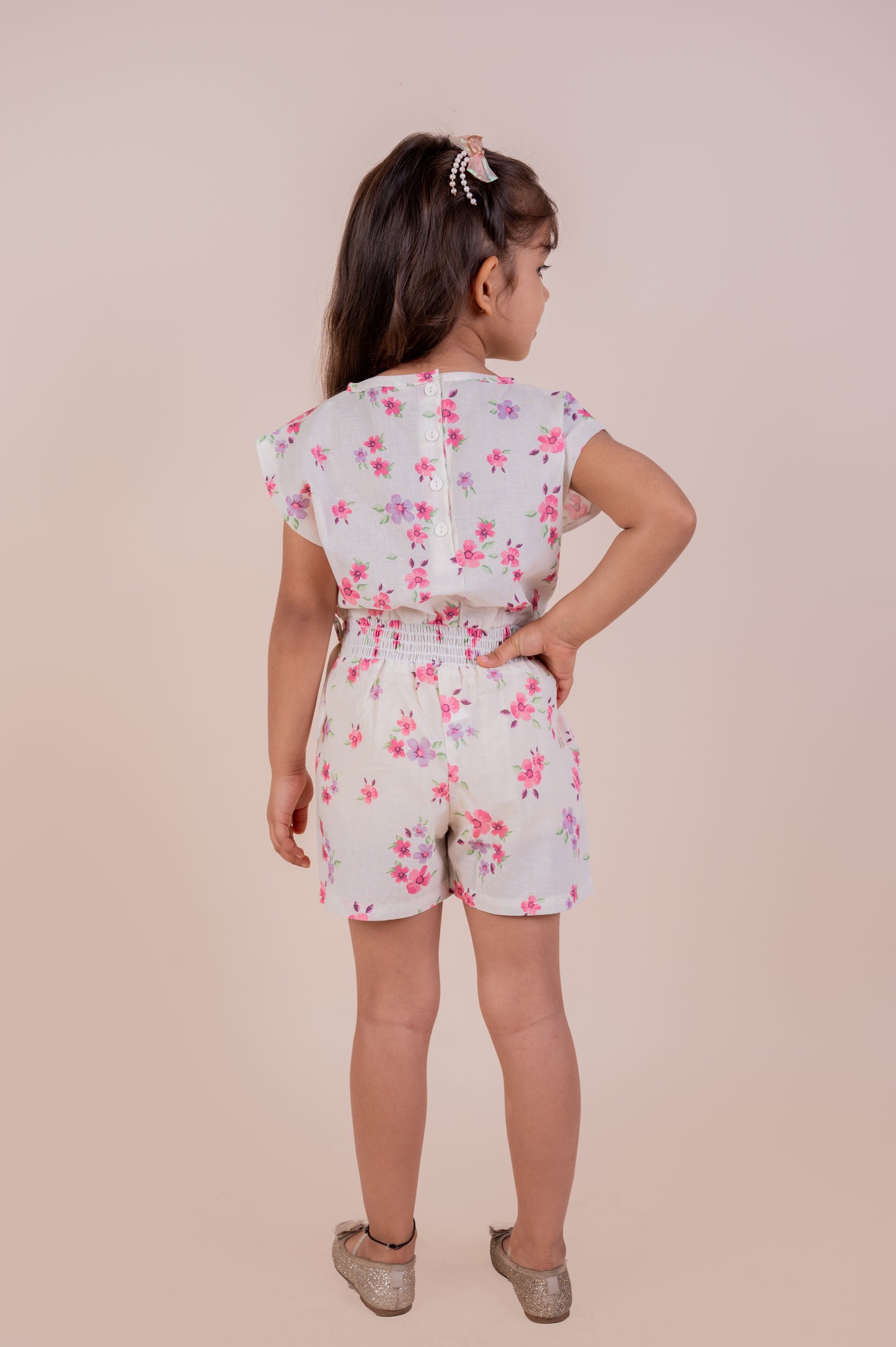 Pink Floral Print Jumpsuit