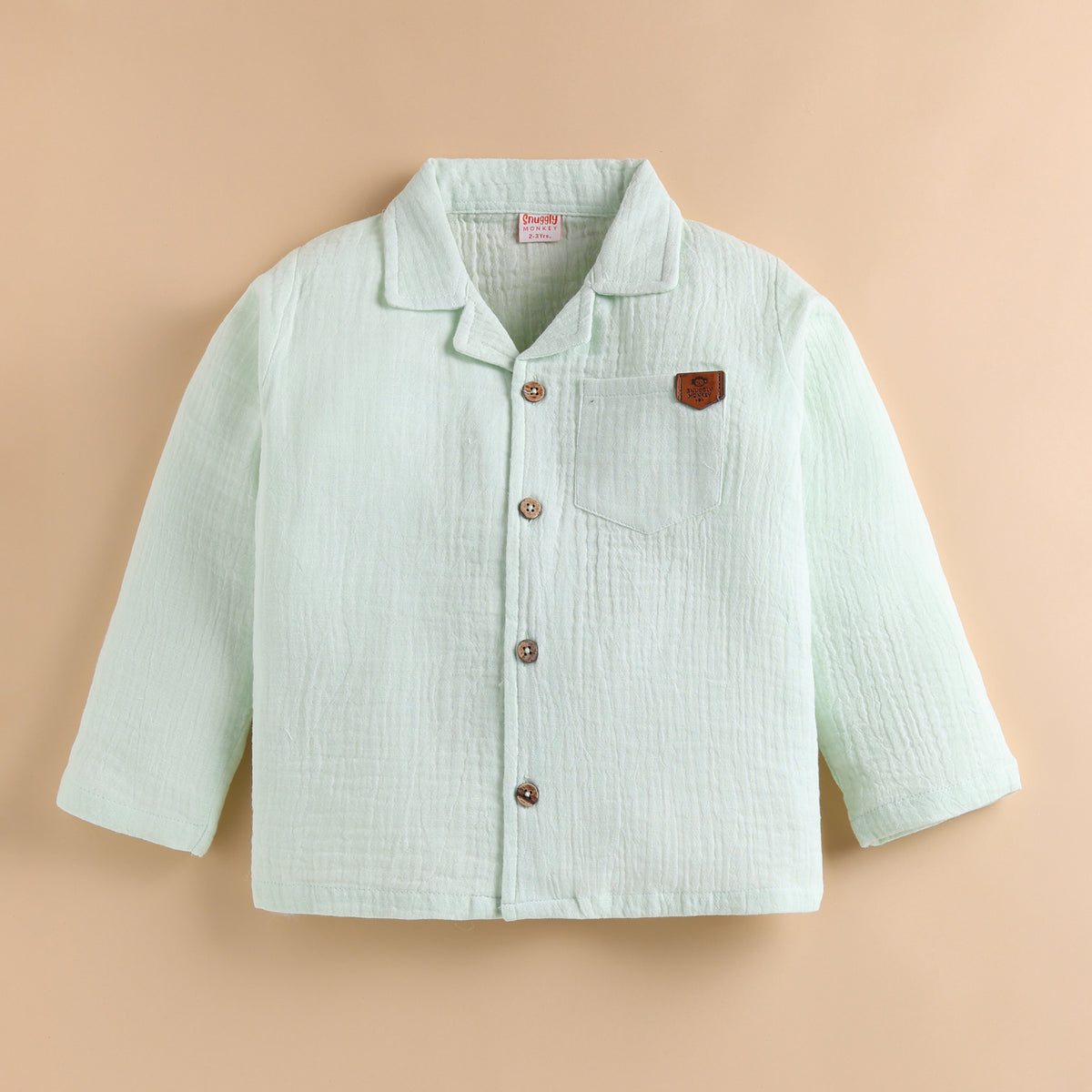 Full Sleeves 100% Cotton Muslin Night Suit Set - Mint Whisper