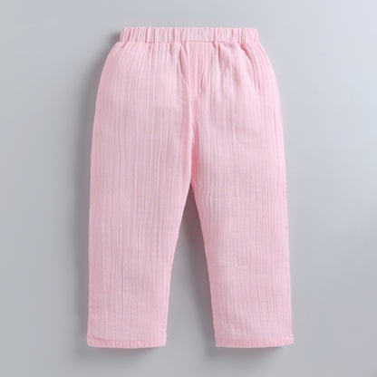 100% Cotton Muslin Night Suit Set - Blush Dream