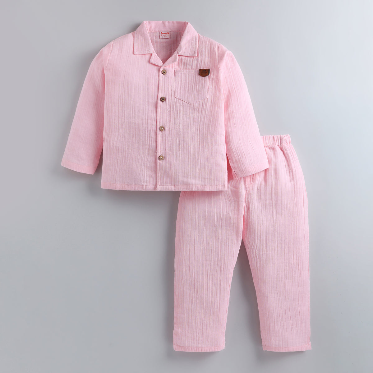 100% Cotton Muslin Night Suit Set - Blush Dream