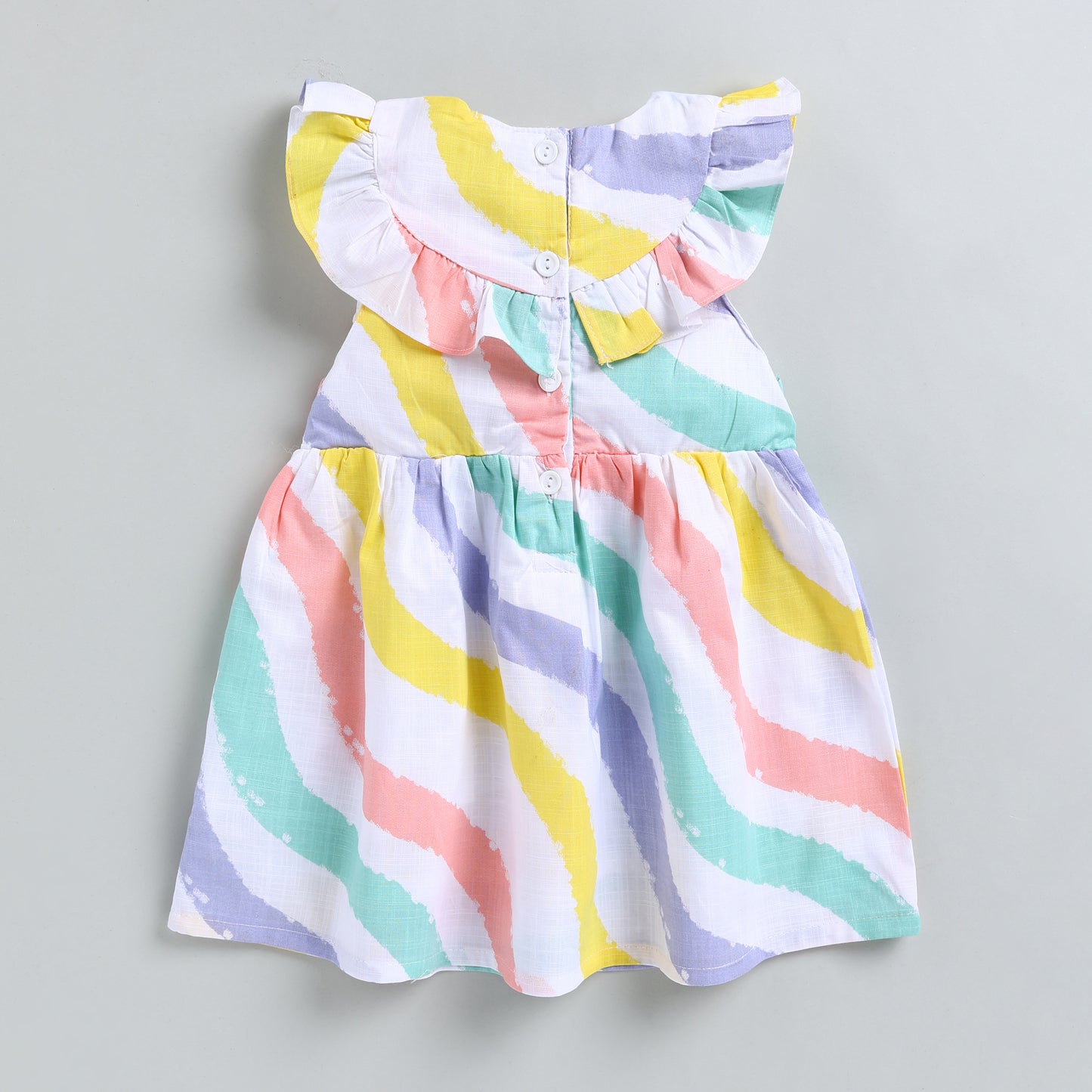 Rainbow Theme Linen Frock