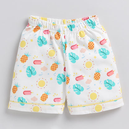 Summer Fruit Print Top with Shorts