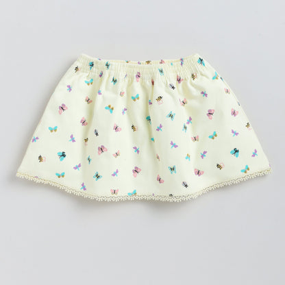 Butterfly Print Top & Skirt Set