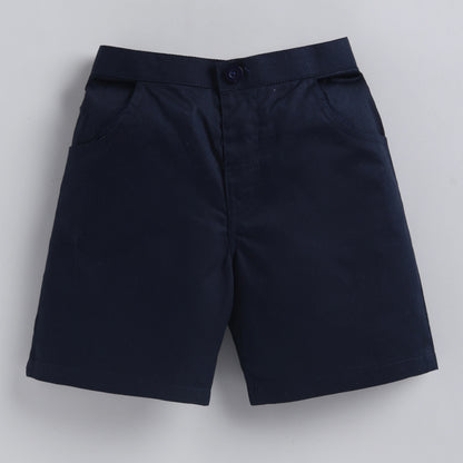 Ocean Theme Text Shirt with Shorts - Blue