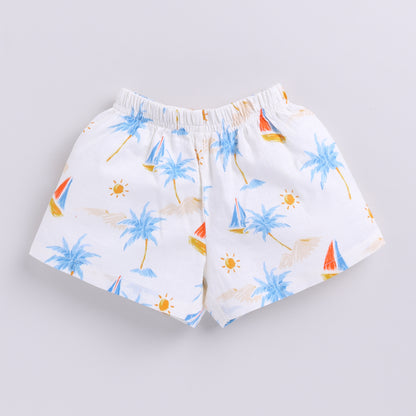 Nautical Print Top with Shorts