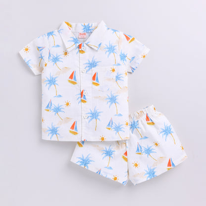 Nautical Print Top with Shorts