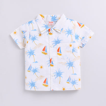 Nautical Print Top with Shorts