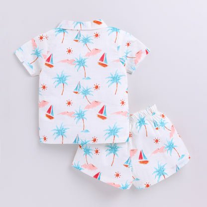 Nautical Print Top with Shorts