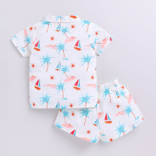 Nautical Print Top with Shorts