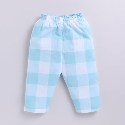 Checks Design Nightsuit Set - Blue