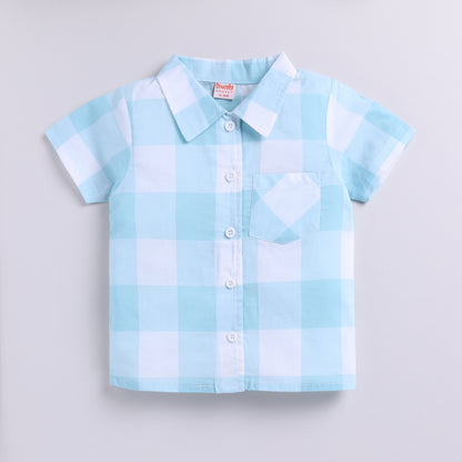 Checks Design Nightsuit Set - Blue