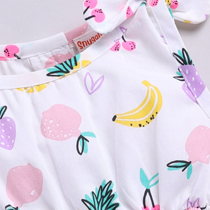 Fruit Print Summer Frock with Hairband