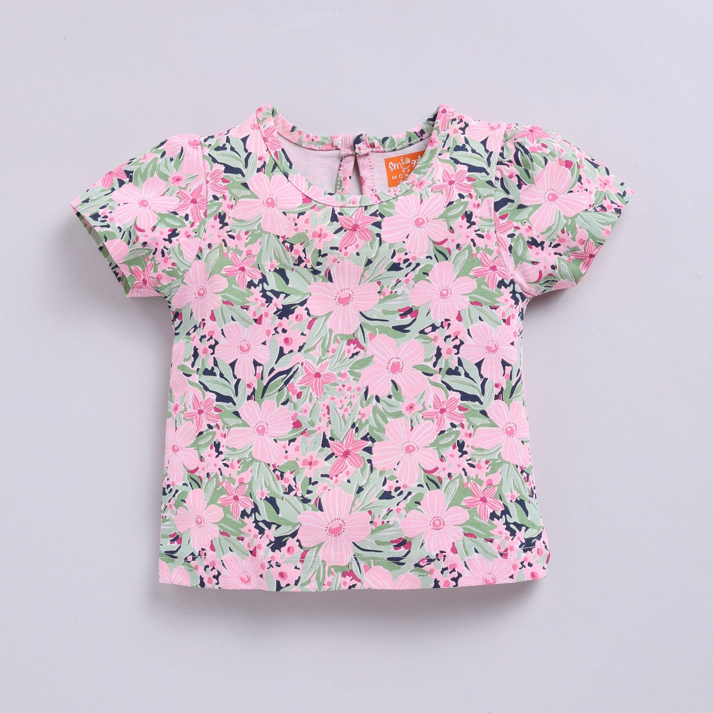 Denim Frock with a Floral Print Inner