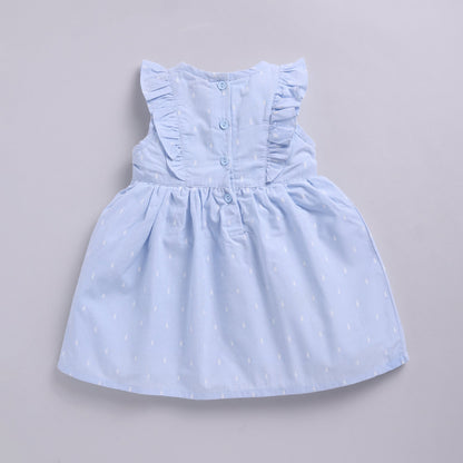 Blue Frock with Pearl Detailing & Sling Bag
