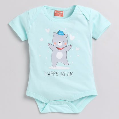 Happy Bear & Heart Print Pack of 3 Onesies