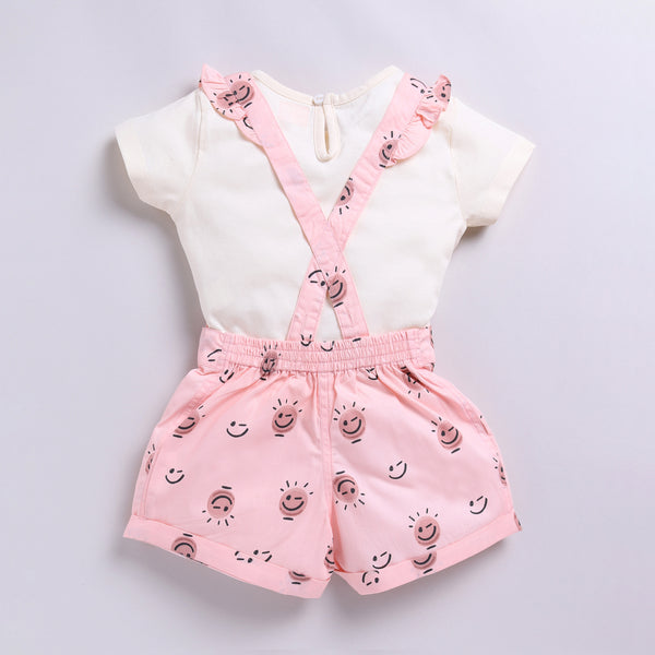 Cute Smiley Pink Romper with an Inner