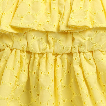 Yellow Off-Shoulder Style Summer Frock