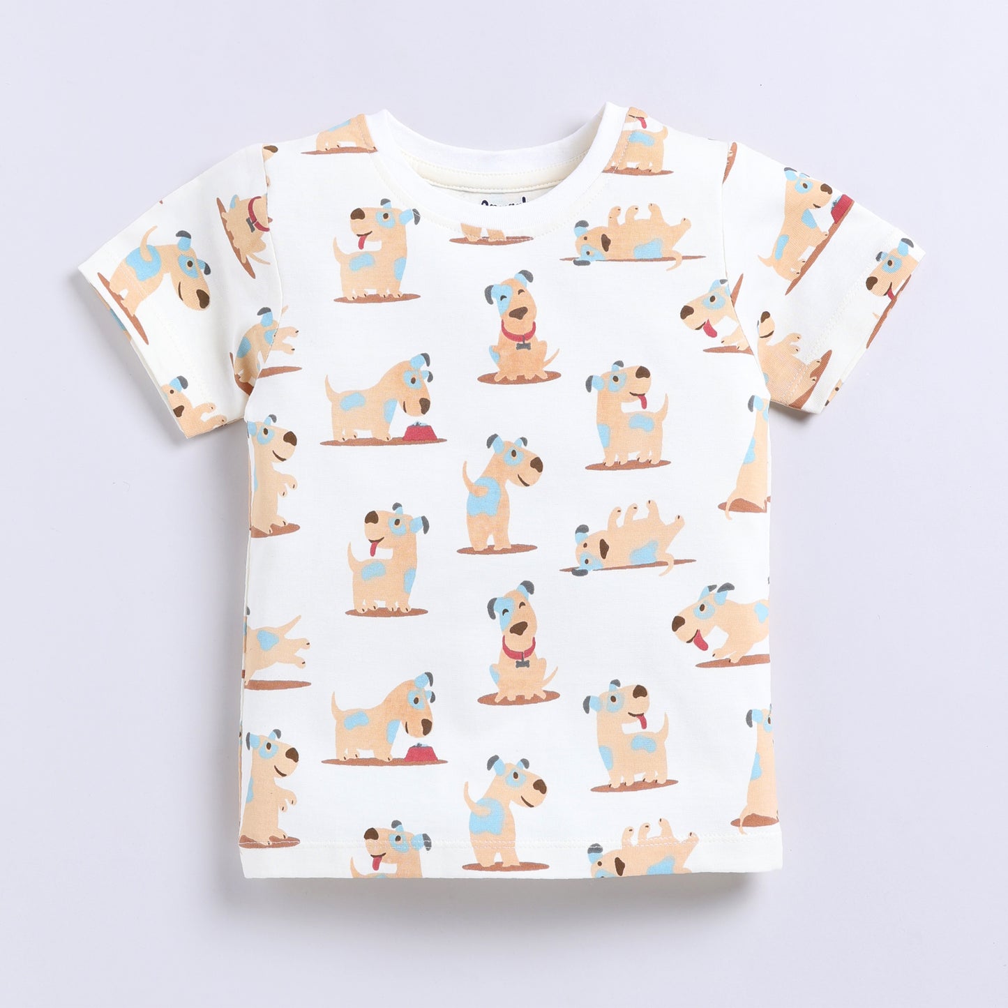 Cute dog print top with shorts set