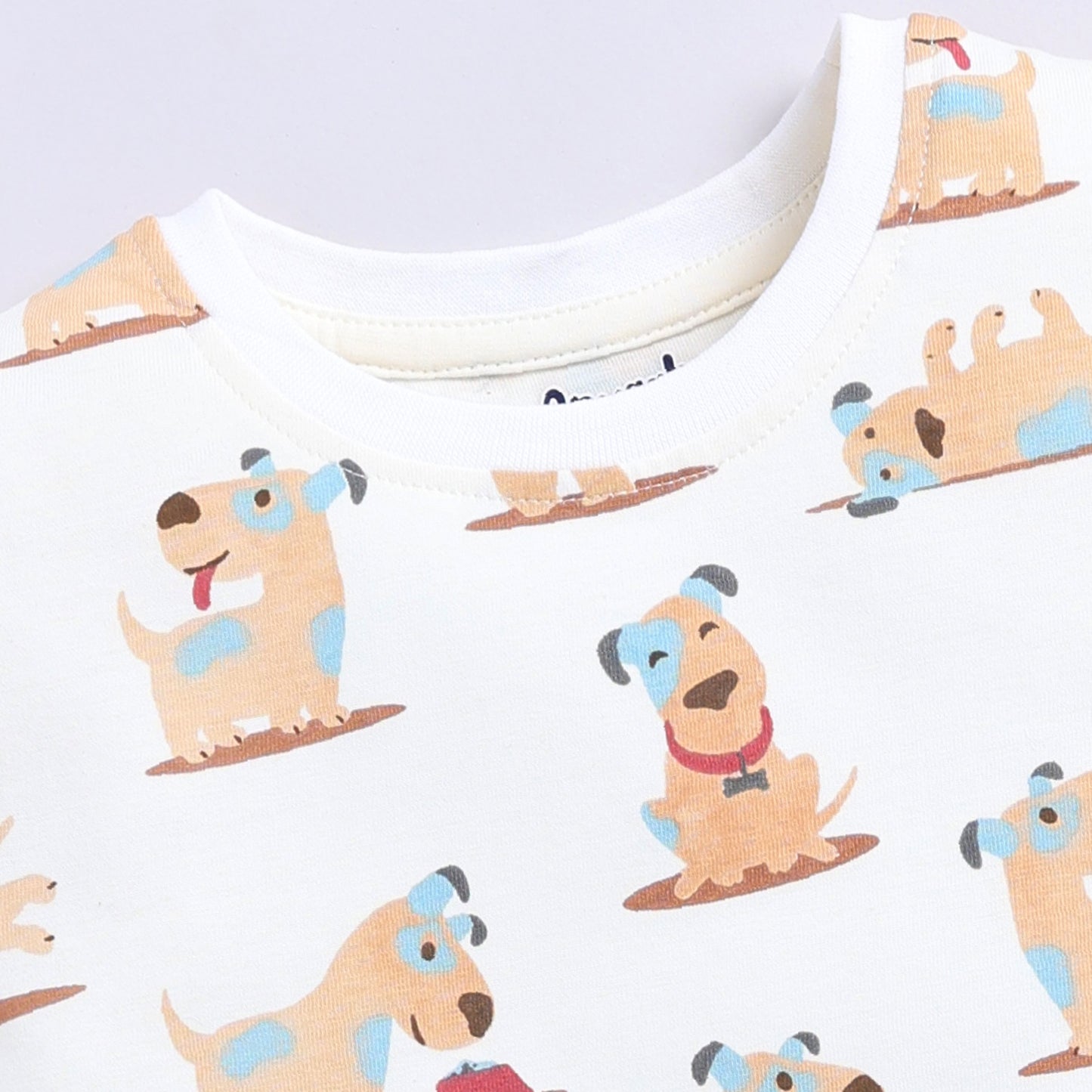 Cute dog print top with shorts set