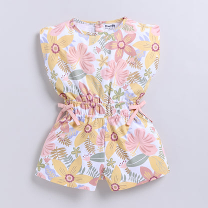 Floral print knit jumpsuit