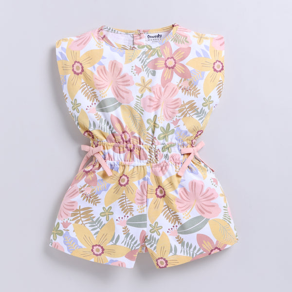 Floral print knit jumpsuit