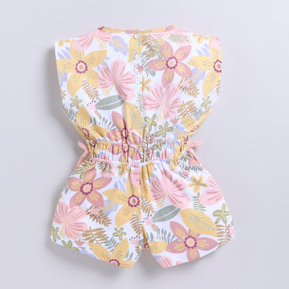 Floral print knit jumpsuit