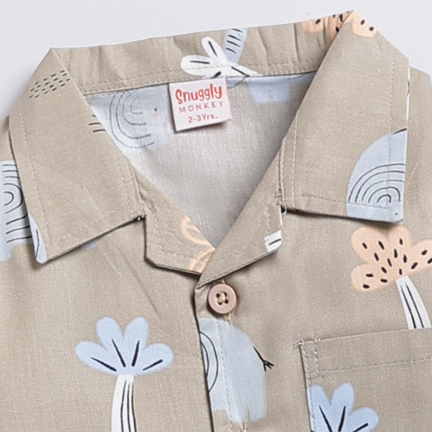 Elephant Safari Print Night Suit - Brown  (9-12M to 5-6Y)