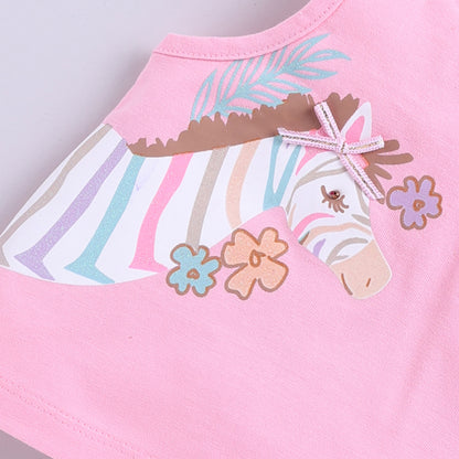Glitter Print Zebra Design Top with Shorts