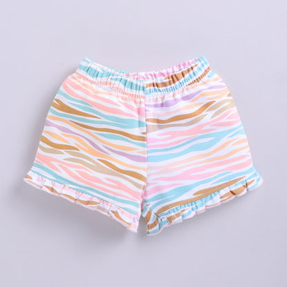 Glitter Print Zebra Design Top with Shorts
