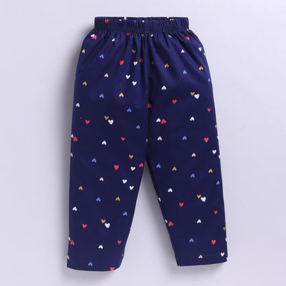 Navy Blue Heart Print | 100% Cotton Sleepwear