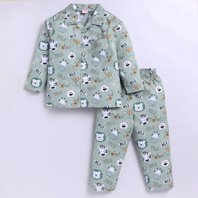 Kids Safari Print Night Suit Set